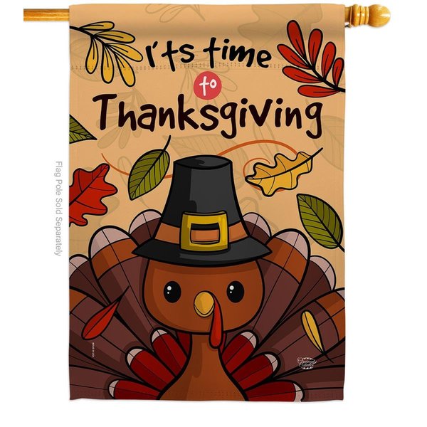 Ornament Collection Ornament Collection H192288-BO 28 x 40 in. Its Thanksgiving House Flag with Fall Double-Sided Decorative Vertical Flags Decoration Banner Garden Yard Gift H192288-BO